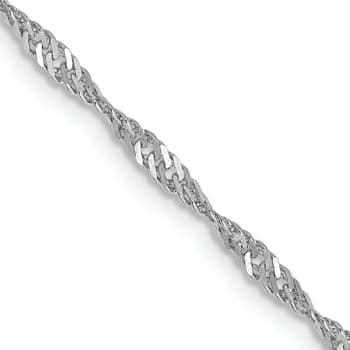 14K White Gold 1.7mm Singapore Chain Bracelet