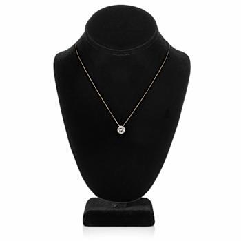 White Cubic Zirconia 14k Yellow Gold Pendant With Chain 1.50ctw