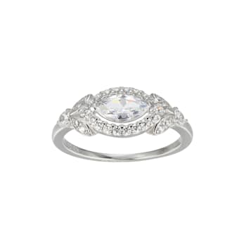 White Cubic Zirconia Rhodium Over Sterling Silver Ring 1.43ctw