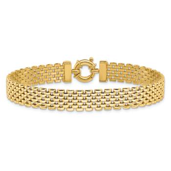 14k Yellow Gold 8.4mm Polished Fancy Link Bracelet