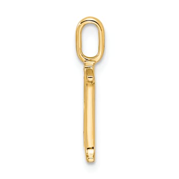 14K Yellow Gold Diamond Letter H Initial Pendant