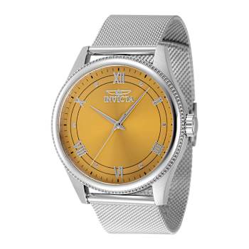 Invicta Celestial 43mm Yellow Dial Stainless Steel Band Quartz Watch