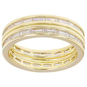 CZ Eternity Band Ring In 18K Gold Over Sterling Silver 3.24ctw