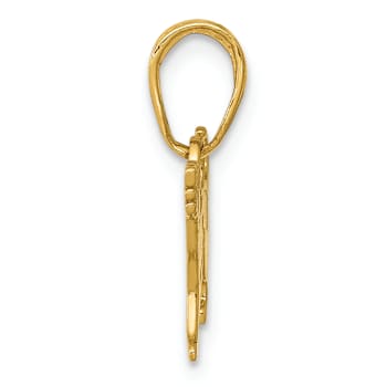 14K Yellow Gold Dog Pendant