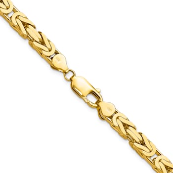 14K Yellow Gold 5.25mm Byzantine Chain Necklace