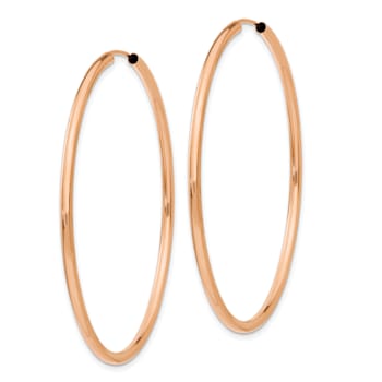 14k Rose Gold 1 15/16" Polished Endless Hoop Earrings