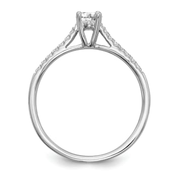 Rhodium Over 14K White Gold First Promise Diamond Promise/Engagement
Ring 0.18ctw