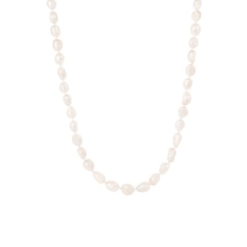 9-10mm White Cultured Freshwater Pearl endless Necklace