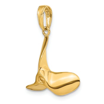 14k Yellow Gold 3D Polished Propeller Pendant