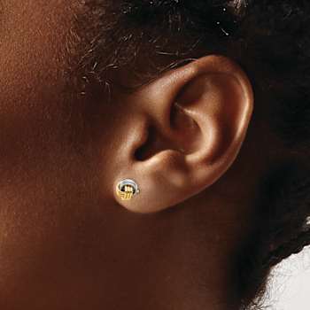 14k Two-tone 6.26mm Love Knot Stud Earrings