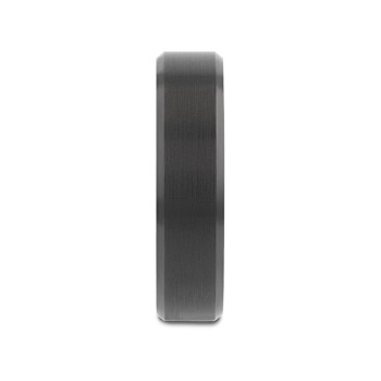 ELISE Black Tungsten Ring with Polished Beveled Edges and Brush Finished
Center 6mm
