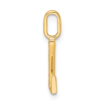 14K Yellow Gold Diamond Letter Z Initial Pendant