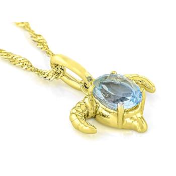 Sky Blue Topaz Capricorn Birthstone Pendant