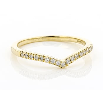 White Diamond 10k Yellow Gold Band Ring 0.10ctw