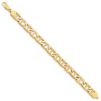 14K Yellow Gold 8.75mm Solid Hand-Polished Anchor Link Bracelet