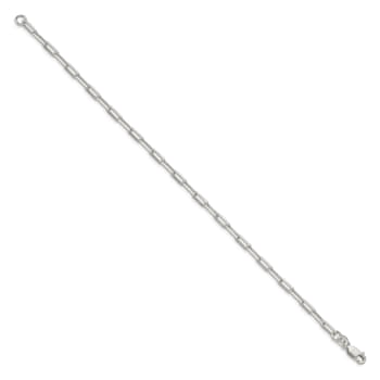 Sterling Silver 3.25mm Elongated Open Link Chain Bracelet