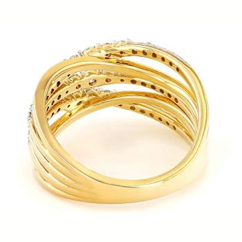 Lab-Grown Diamond Crossover Ring 0.62ctw In 14K Gold Sterling Silver