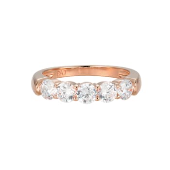 White Cubic Zirconia 18k Rose Gold Over Sterling Silver Ring 2.03ctw