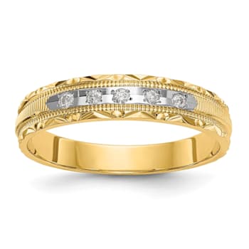 14K Yellow Gold AA Quality Ladies Wedding Band