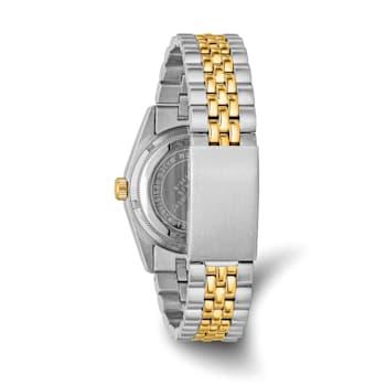 Men's Charles Hubert IP-plated Two-tone Black Dial Watch