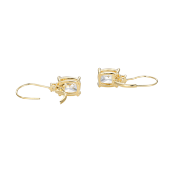White Cubic Zirconia 18K Yellow Gold Over Sterling Silver Leverback
Earrings 10.21ctw