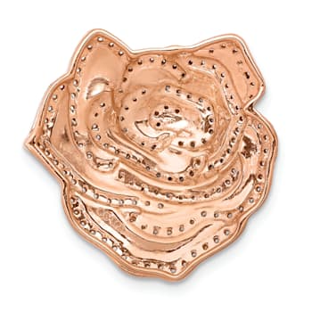 14k Rose Gold Diamond Fancy Flower Chain Slide