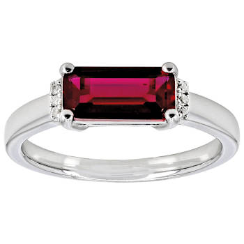Lab-Created Ruby East-West Band Ring In Sterling Silver