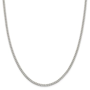 Sterling Silver Polished 3.15mm Curb Chain Necklace