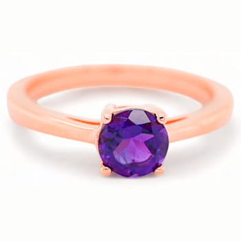 Amethyst 18K Rose Gold Over Sterling Silver Ring, 0.77ctw