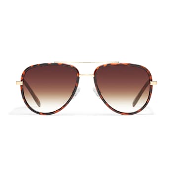Quay All In Mini Tortoise Aviator Frame / Brown Lenses Sunglasses