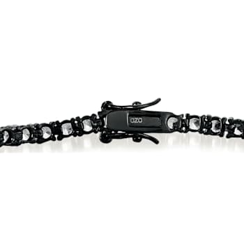 Black CZ Tennis Bracelet In Sterling Silver
