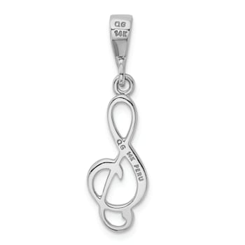 Rhodium Over 14k White Gold Treble Clef Pendant