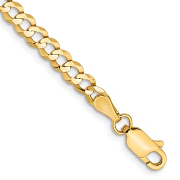 14k Yellow Gold Flat Cuban Link Bracelet