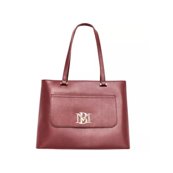 Badgley Mischka Medium Size Tote with Slip Pocket in Wine Handbag.