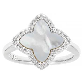 Clover Mother-Of-Pearl And Sapphire Ring