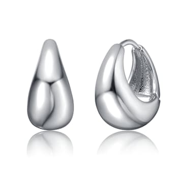 Gleaming Mini Huggie Earrings In Rhodium Over Brass