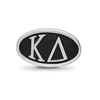 Sterling Silver LogoArt Kappa Delta Oval Greek Letters Bead