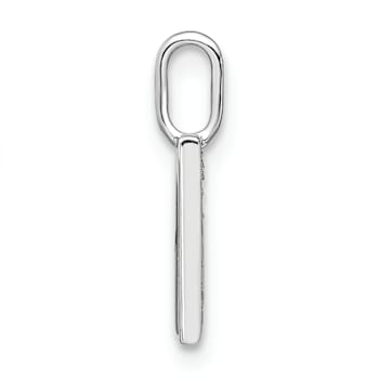 14K White Gold Diamond Lower Case Letter M Initial Pendant