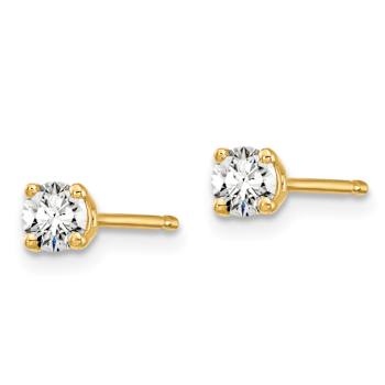 14K Yellow Gold Lab Grown Diamond 1/4ctw Certified VS/SI GH 4 Prong Earrings