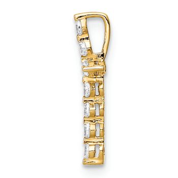 14k Yellow Gold Children's Cubic Zirconia Cross Chain Slide Pendant