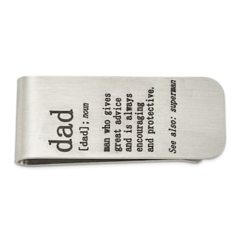 Stainless Steel Brushed Lasered DAD Money Clip