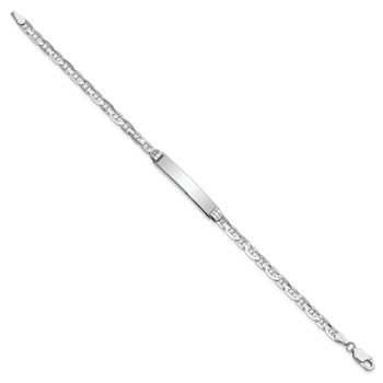 Rhodium Over 14k White Gold Mariner Link ID Bracelet
