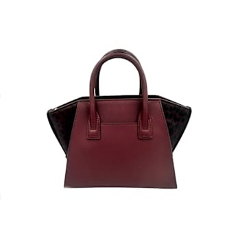 Michael Kors Avril Small Leather Top Zip Crossbody Satchel Handbag in Oxblood
