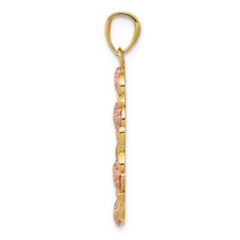 14K Yellow and Rose Gold with White Rhodium Guadalupe Pendant