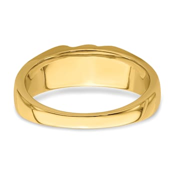 10K Yellow Gold with Rhodium Diamond Men's Ring