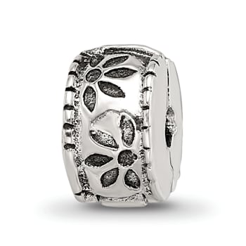 Sterling Silver Kids Floral Clip Bead