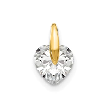 14K Yellow Gold Cubic Zirconia Children's Heart Pendant