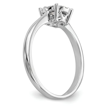 Rhodium Over 14K White Gold Diamond Cluster Engagement Ring 0.33ctw