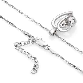 Sterling Silver Freshwater Pearl and Cubic Zirconia Pendant
