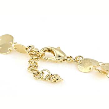 High-Polish Multi-Row Disc Necklace In 18K Gold Over Bronze